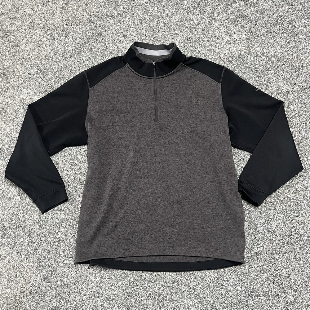Nike Golf Tour Performance 1/4 Zip Pullover Mens XXL Gray Black Dri Fit 1401